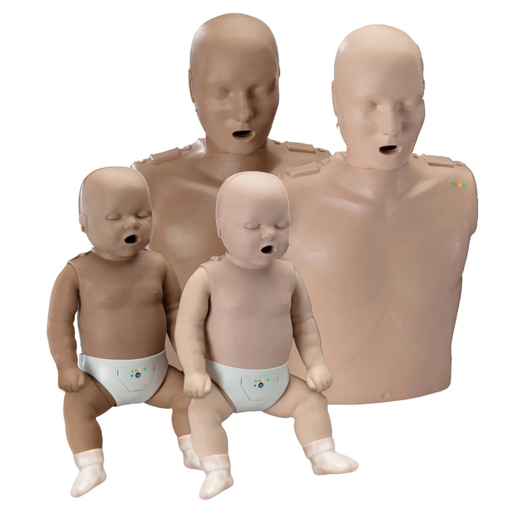 PRESTAN Take2 Diversity CPR Manikin & AED Trainer Kit (2-Adult 1 Medium Skin & 1 Dark Skin, 2-Infant - 1 Medium Skin & 1 Dark Skin, & 2-AED UltraTrainers)