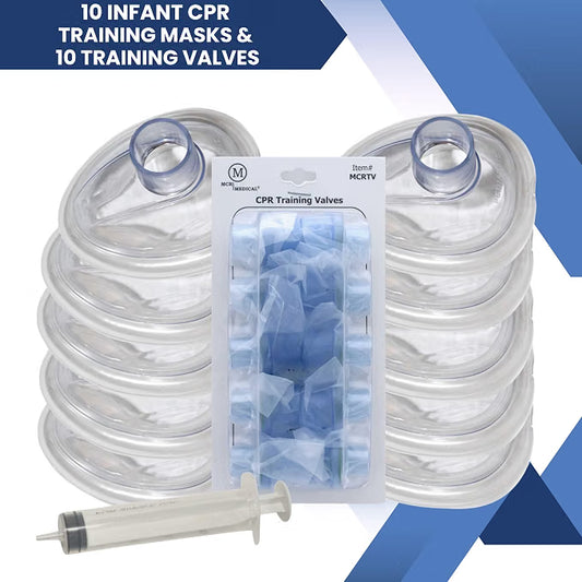 MCR Medical Pack of 10 Training CPR Masks, Adjustable Infant w Valves, MCRTM-IR