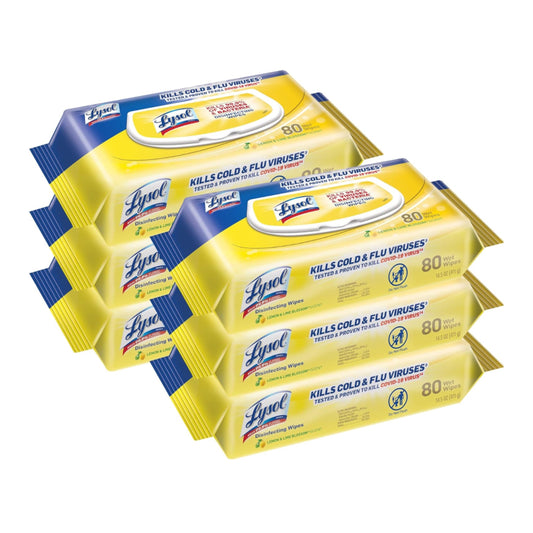 Lysol Disinfectant Handi-Pack Wipes, Lemon and Lime Blossom, 480 Count (Pack of 6)