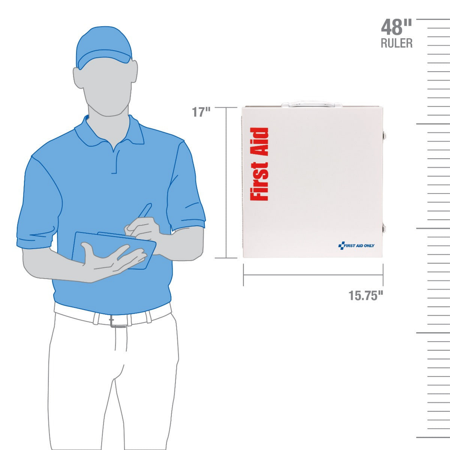 100 Person ANSI A 3 Shelf First Aid Cabinet, ANSI 2021 Compliant (Monthly Lease)