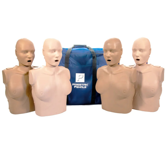 PRESTAN Professional Adult Female Manikin with CPR Feedback - 4 pack (2 Dark Skin - 2 Medium Skin)