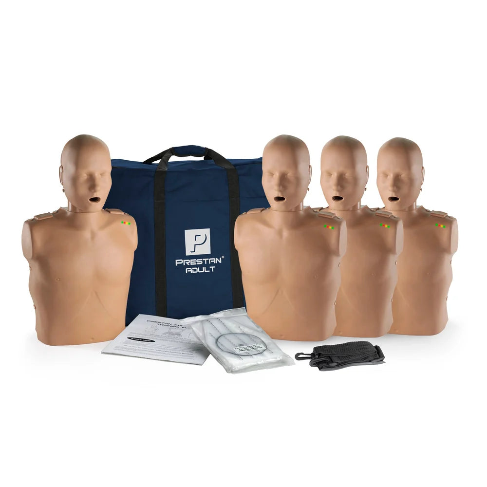 PRESTAN Professional Adult Male Manikin with CPR Feedback - 4 pack (Dark Skin)