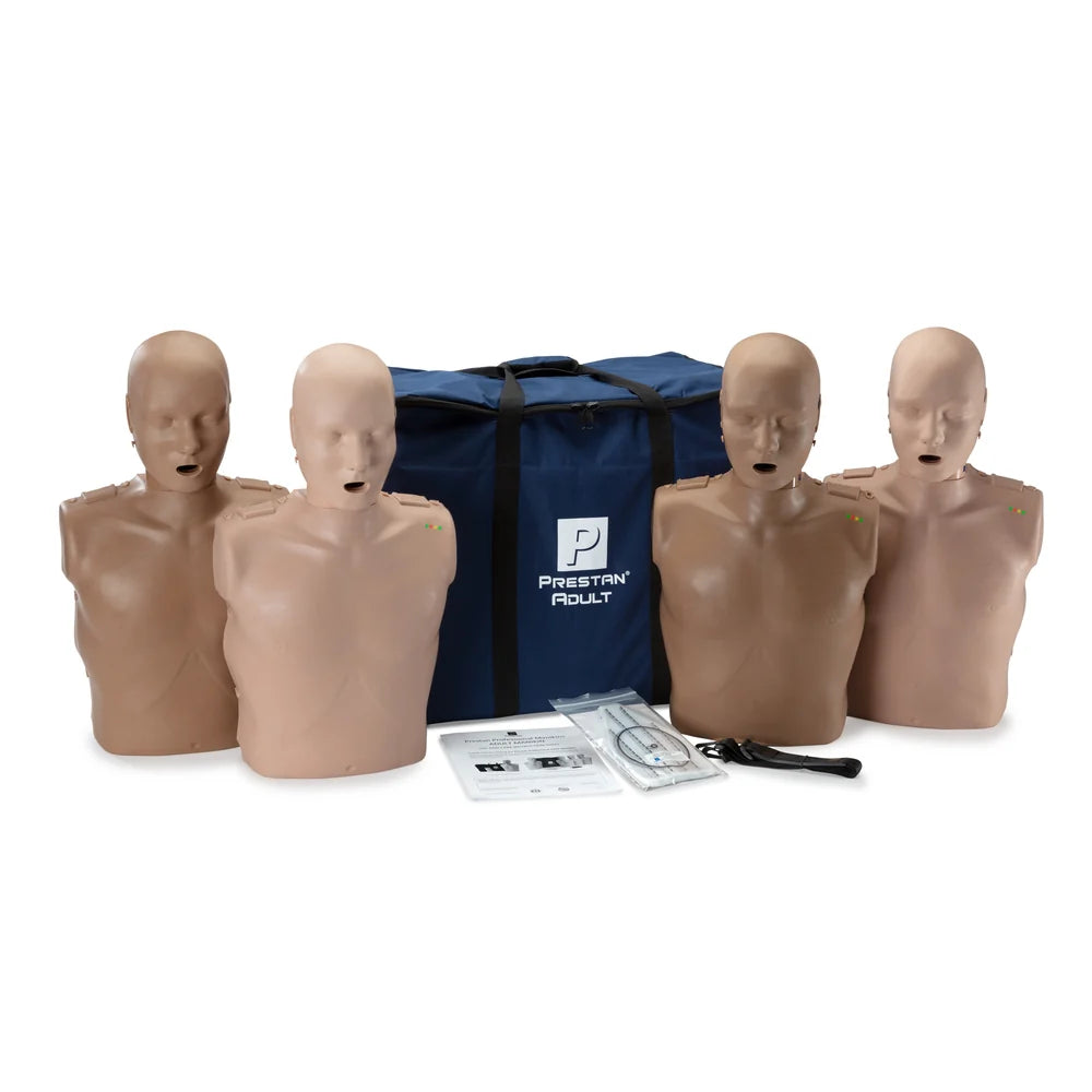PRESTAN Professional Adult Male Manikin with CPR Feedback - 4 pack (2 Dark Skin - 2 Medium Skin)