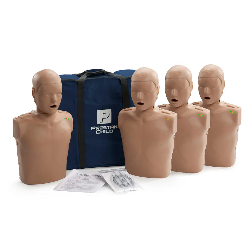 PRESTAN Professional Child Manikin with CPR Feedback - 4 pack (Dark Skin)