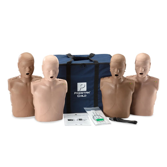 PRESTAN Professional Child Manikin with CPR Feedback - 4 pack (2 Medium Skin and 2 Dark Skin)