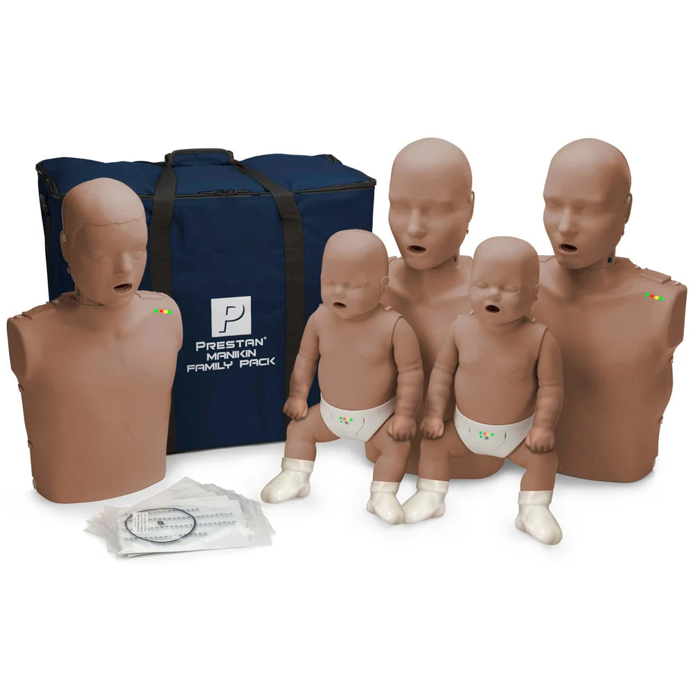 PRESTAN Family Pack CPR Manikins, with Feedback (Dark Skin)