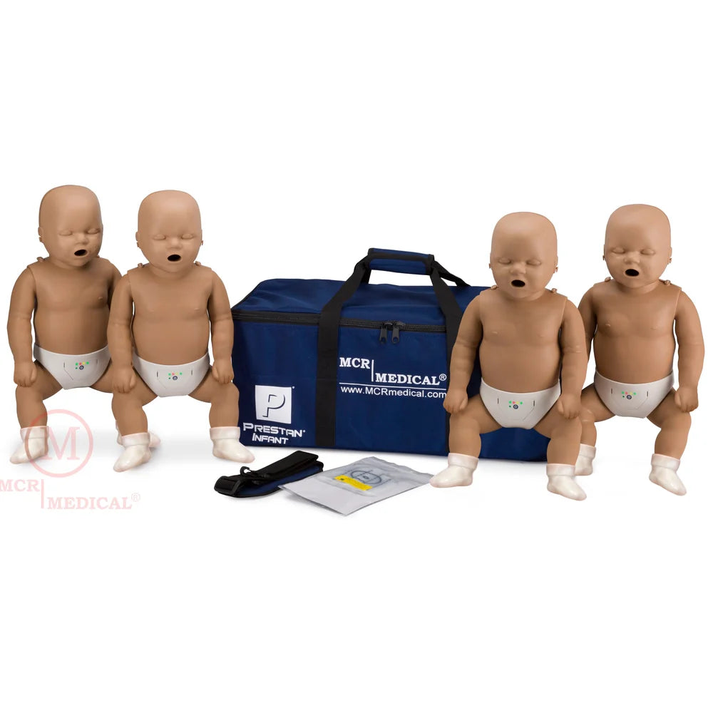 PRESTAN 4-Pack Infant CPR Manikins With Feedback (Dark Skin)