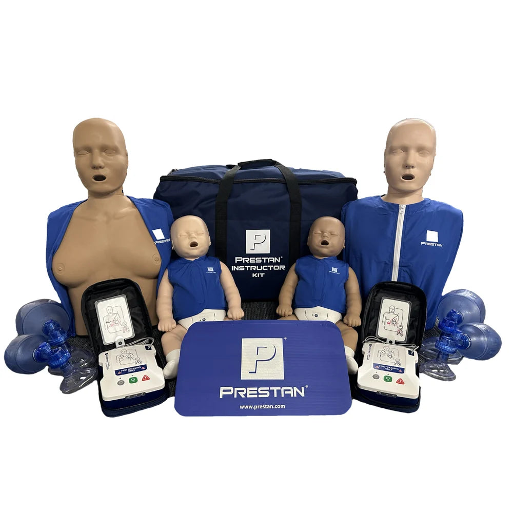 PRESTAN Instructor Trainer Kit (1-Adult, 1-Female, 2-Infant, 2-AED UltraTrainers, & Accessories, Diversity)