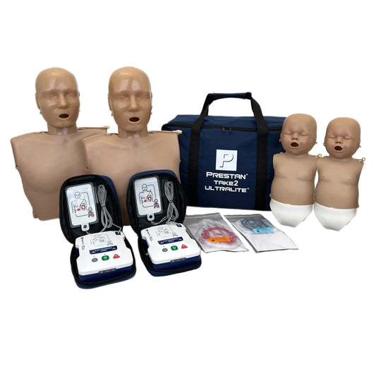 PRESTAN Take2 CPR Ultralite Manikin & AED Trainer Kit with Feedback, Dark Tone
